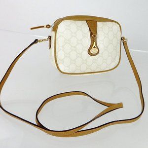 Vintage GUCCI Plus GG Monogram Supreme Coated Canvas Shoulder Crossbody Satchel